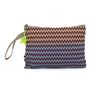 Clutches - Waves with Beige Strap Pencil Case Pouch Clutch - THE LUNCHBAGS
