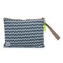 Clutches - Waves with Beige Strap Pencil Case Pouch Clutch - THE LUNCHBAGS