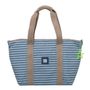 Sport bags - Blue Waves with Beige Strap Handbag Beachbag Weekender - THE LUNCHBAGS