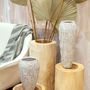Vases - Sellettes tronc en bois et feuilles déco palmes  - AMADEUS