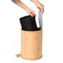 Office furniture and storage - POMP Pedal Trash Bin - Bamboo veneer - GUDEE