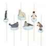 Birthdays - 6 Polar Animals Paper Straws - Recyclable - ANNIKIDS