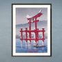 Poster - Japanese print landscape Snow on Miyajima from Kawase Hasui ready to be framed 30x40 cm - BILLPOSTERS