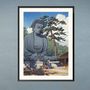 Affiches - Estampe japonaise paysage Le Grand Bouddha de Kamakura prêt-à-encadrer 30x40 cm - BILLPOSTERS