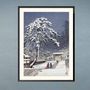 Poster - Japanese print landscape The Honmonji Temple Ikegami from Kawase Hasui ready to be framed 30x40 cm - BILLPOSTERS