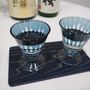 Glass - Kiriko High Glass with Indigo cedar plate Set - AOLA