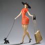 Sculptures, statuettes et miniatures - Parisienne III orange - ABRAHAM SCULPTEUR PARIS