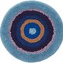 Design carpets - POCO40_AQUAMARIN design rug seat cushion light blue 100%wool Φ40cm - ZAPPETO