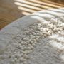 Design carpets - POCO40_SNOWY design rug seat cushion white 100%wool Φ40cm - ZAPPETO