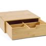 Accessoires thé et café - Boîte en bois de bambou, 4 compartiments 30x31x10 cm CC21000 - ANDREA HOUSE