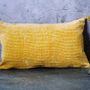 Fabric cushions -  VELOURAMA - Velvet cushion cover with ochre print 50 x 30 cm - CONSTELLE HOME
