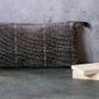 Fabric cushions - VELOURAMA - Grey Printed Velvet Cushion Cover 50 x 30 cm - CONSTELLE HOME