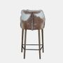Chairs - COURCHEVEL bar chair - cotton and goatskin - JOE SAYEGH PARIS