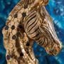 Sculptures, statuettes and miniatures - Gold zebra head on base - SOCADIS