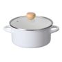 Saucepans  - Enamel pot with a glass lid - White - PEARL LIFE