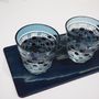 Glass - Kiriko Low Glass with Indigo cedar plate Set - AOLA