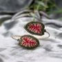 Jewelry - Embroidered Leaves earrings and bracelets - ZENZA