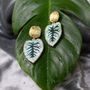 Bijoux - Boucles d'oreilles et bracelets en feuilles brodées - ZENZA