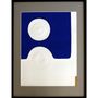 Paintings - Engraving and embossing 45 cm x 60 cm blue - FOUCHER-POIGNANT