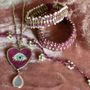 Jewelry - Embroidered Heart earrings and necklaces - ZENZA