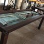 Dining Tables - metal frame table with a greek neoclassical door - SILO ART FACTORY