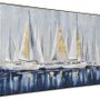 Tableaux - Tableau voilier bleu/blanc 80*120 cadre argent - SOCADIS