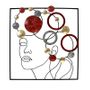 Other wall decoration - Face with red/gray/gold discs - SOCADIS