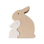 Design objects - Two Maple wood rabbits figurines - BRIKI VROOM VROOM