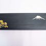Plateaux - Bois de cèdre indigo avec fleur Mt.Fuji et plaque de fleurs pressée (R) - AOLA
