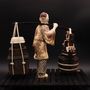 Sculptures, statuettes et miniatures - Sage au manteau de longue vie, sculpture en ivoire de mammouth et bois - TRESORIENT