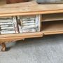Shelves - Television table furniture, creation made of pieces of old Greek furniture, old Greek wood - SILO ART FACTORY