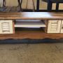 Shelves - Television table furniture, creation made of pieces of old Greek furniture, old Greek wood - SILO ART FACTORY