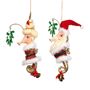 Christmas garlands and baubles - SANTA MISTLET.SEAHORSE COUPLE ORN ASS/2 RD 20CM - GOODWILL M&G