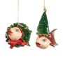 Other Christmas decorations - FISHMAS XMAS TREE/WREATH FISH ORN ASS/2 RD 10CM - GOODWILL M&G