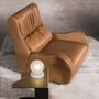 Fauteuils - Fauteuil Greenapple, fauteuil Capelinhos, cuir caramel, fabriqué à la main au Portugal - GREENAPPLE DESIGN INTERIORS