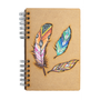 Stationery - Sustainable woorden notebook - recycled paper - A5 size - blank paper - FEATHERS - KOMONI AMSTERDAM