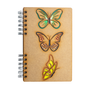 Stationery - Sustainable wooden notebook - recycled paper - A5 size - Lined paper - BUTTERFLIES - KOMONI AMSTERDAM