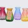 Cadeaux - Vases colorés bi-colour, assortiment 4 couleurs avec fleurs sechées - medium - PLANTOPHILE