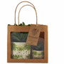 Gifts - Gift bag 2 Succulents 9 and 6 cm ceramic jungle on golden foot - PLANTOPHILE