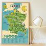 Poster - Educational Poster + 88 stickers MAP OF FRANCE (6 - 12 YEARS)  - POPPIK