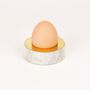 Objets de décoration - Mustard and egg cup in soapstone and brass - L'INDOCHINEUR PARIS HANOI