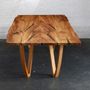 Dining Tables - 'Harp Leg' Book-Matched Elm Table. 2020 - JONATHAN FIELD