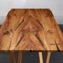 Dining Tables - 'Harp Leg' Book-Matched Elm Table. 2020 - JONATHAN FIELD