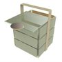 Caskets and boxes - Small Square Picnic Basket, Grey - MYGLASSSTUDIO