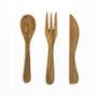 Forks - Reusable bamboo kid cutlery set - PANDA PAILLES