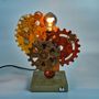 Table lamps - Steampunk Factory Lamp Gold and Copper - L'ATELIER DES CREATEURS