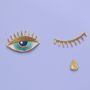 Apparel - Gold Teardrop and Eye Iron-On Patch - MALICIEUSE