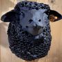 Unique pieces - Black Sheep Trophy in Papier Mache - Sculpture - “LE BIGOUDI” - MARIE TALALAEFF