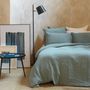 Linge de lit - Housse de couette en gaze de coton bleu minéral - MAISON D'ÉTÉ