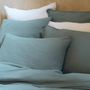 Bed linens - Mineral blue cotton gauze duvet cover - MAISON D'ÉTÉ